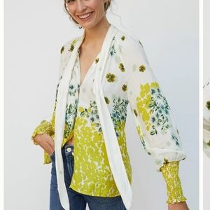 Anthropologie Fidela Tie-Neck Buttondown